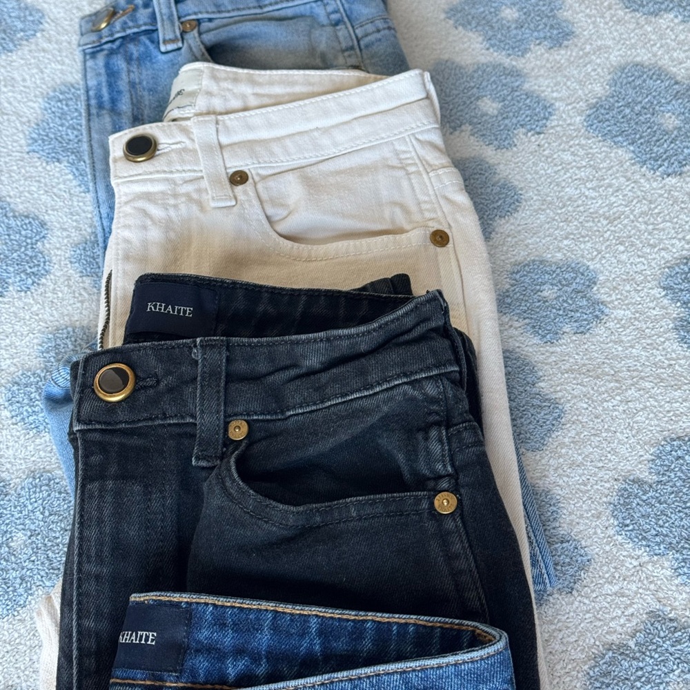 Khaite Women's Black and White Jeans